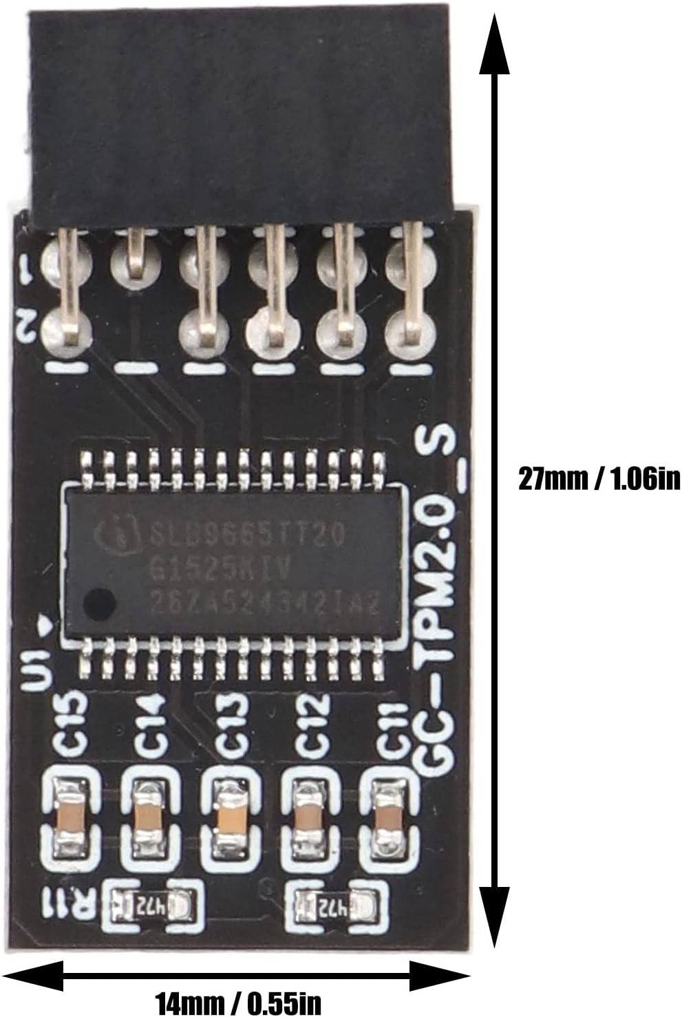 TPM 2.0 Modul LPC SPI 12 Pin Remote Card Encryption Security Board, Zubehör Kompatibel mit Plattform