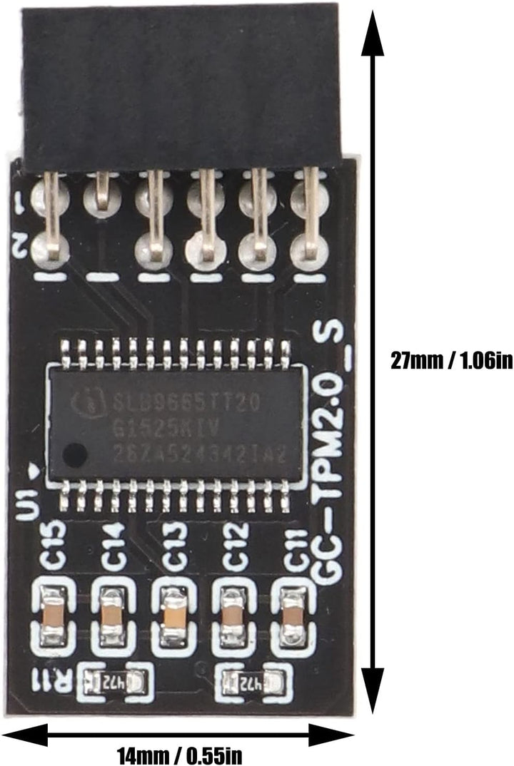 TPM 2.0 Modul LPC SPI 12 Pin Remote Card Encryption Security Board, Zubehör Kompatibel mit Plattform