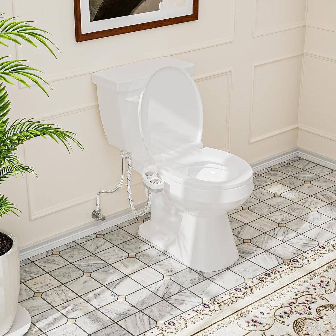 PIKETS Bidet Aufsatz Bidet Einsatz für Toilette WC Toilettensitz Bidet Aufsatz Wasserdruckregelung,