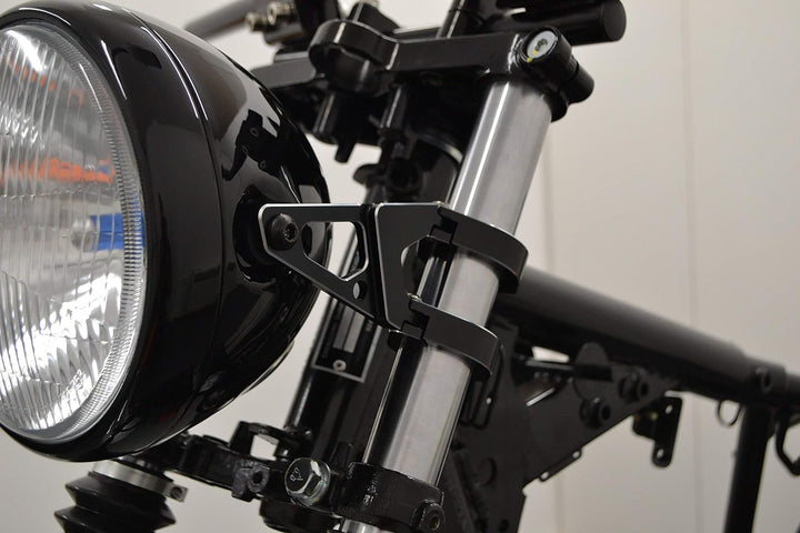 Alchemy Parts Motorrad Scheinwerfer Klammern Paar für 58-59mm Gabel Hochwertig CNC Bearbeitet