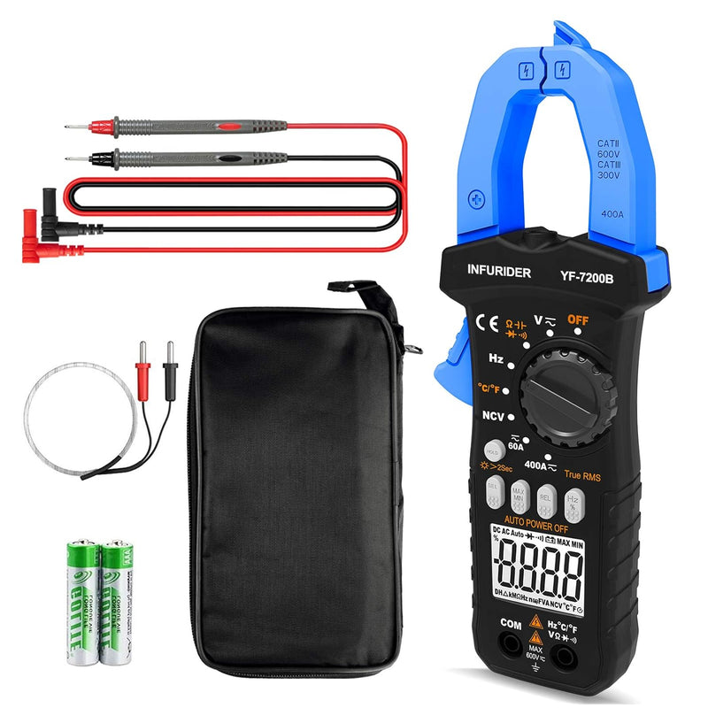 Clamp Meter Zangenmultimeter, INFURIDER YF-7200B TRMS Auto-Ranging Strommesszange Zangenmessgerät fü