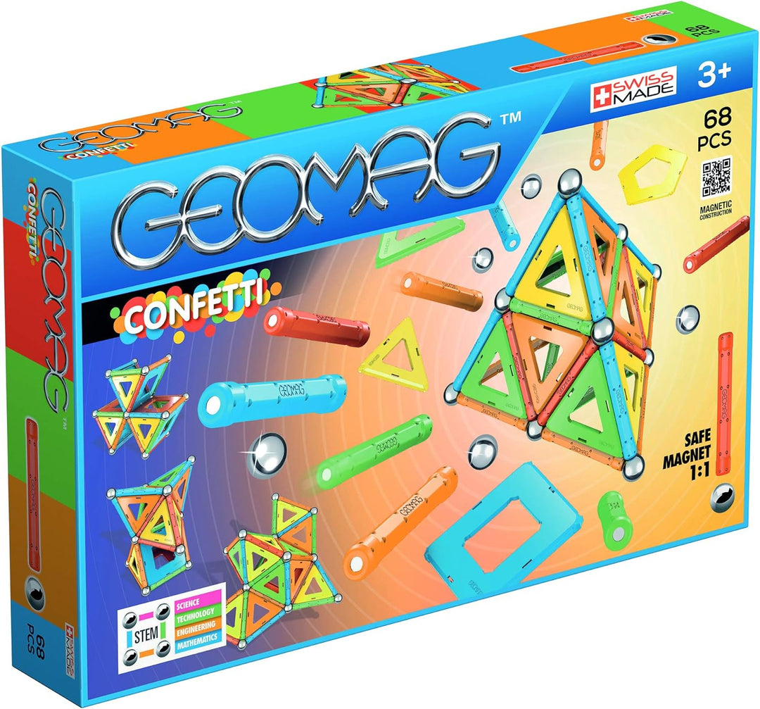 Geomag, Classic Confetti, 355, Magnetkonstruktionen und Lernspiele, Konstruktionsspielzeug, 68-teili
