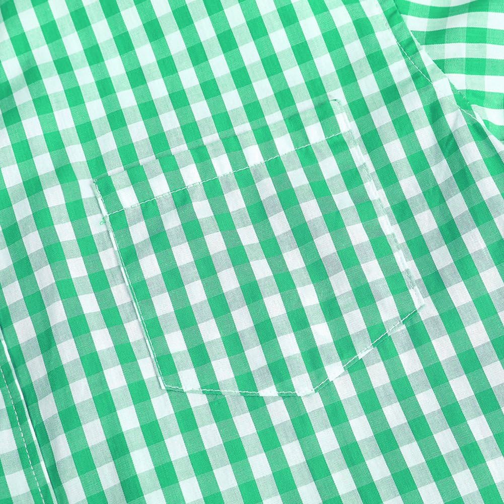 KOJOOIN Trachtenhemd Slim fit Herren kariert Hemd Freizeithemd Langarmhemd Hemd Bestickt Baumwolle -