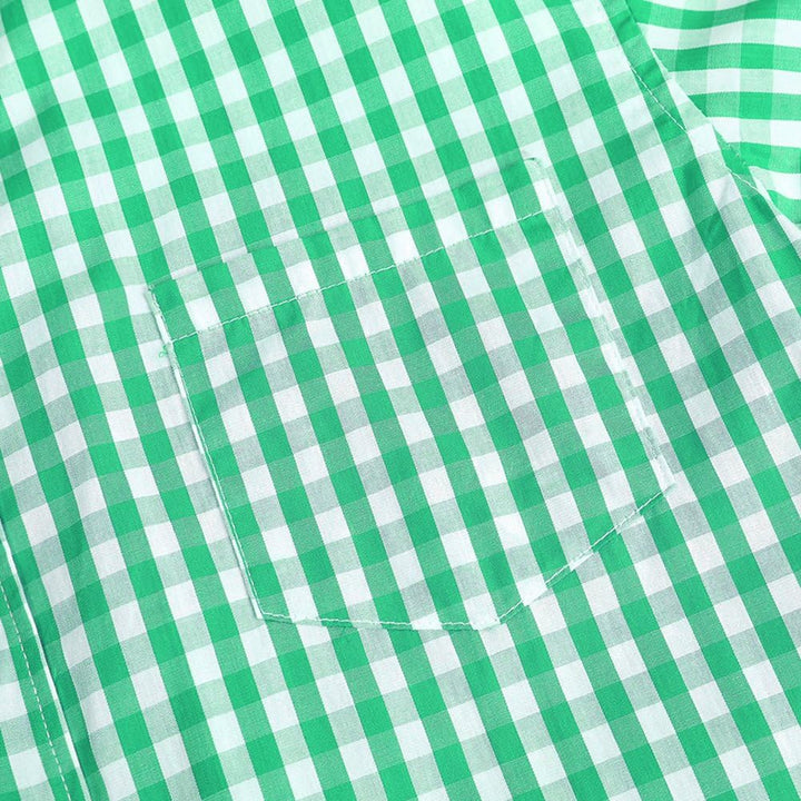 KOJOOIN Trachtenhemd Slim fit Herren kariert Hemd Freizeithemd Langarmhemd Hemd Bestickt Baumwolle -