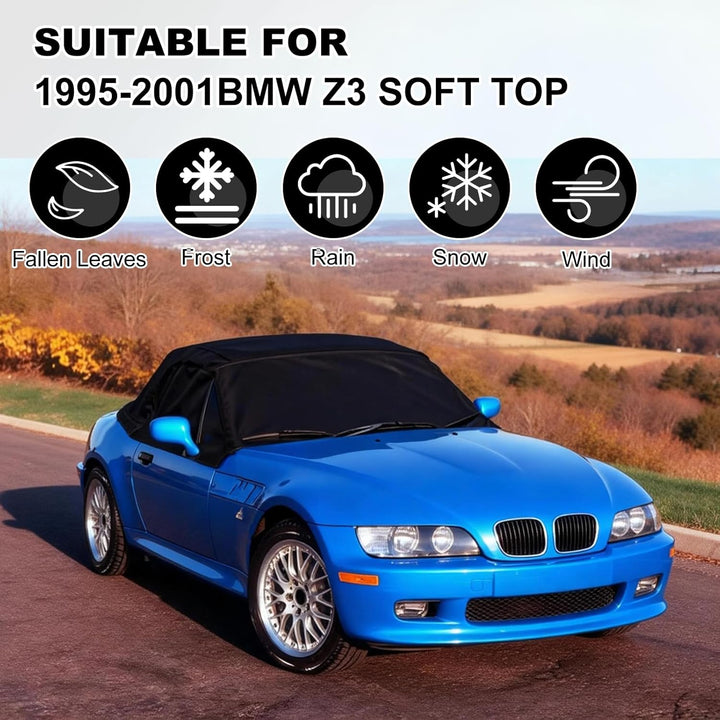 Autoabdeckung Halbgarage für BMW Z3 (1995-2001), wasserdichte 420D Oxford-Gewebe Auto Abdeckung mit