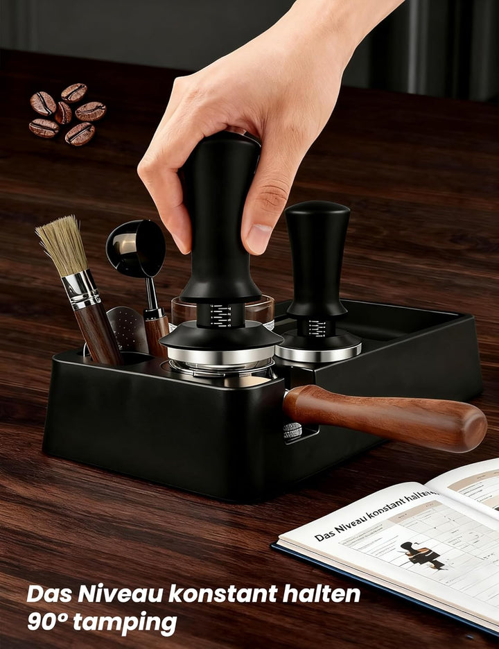 Kaffee Tamper 51mm, Edelstahl Espresso Tamper mit 15lbs Anpressdruck, 304 Edelstahl Base, Skalenanpa