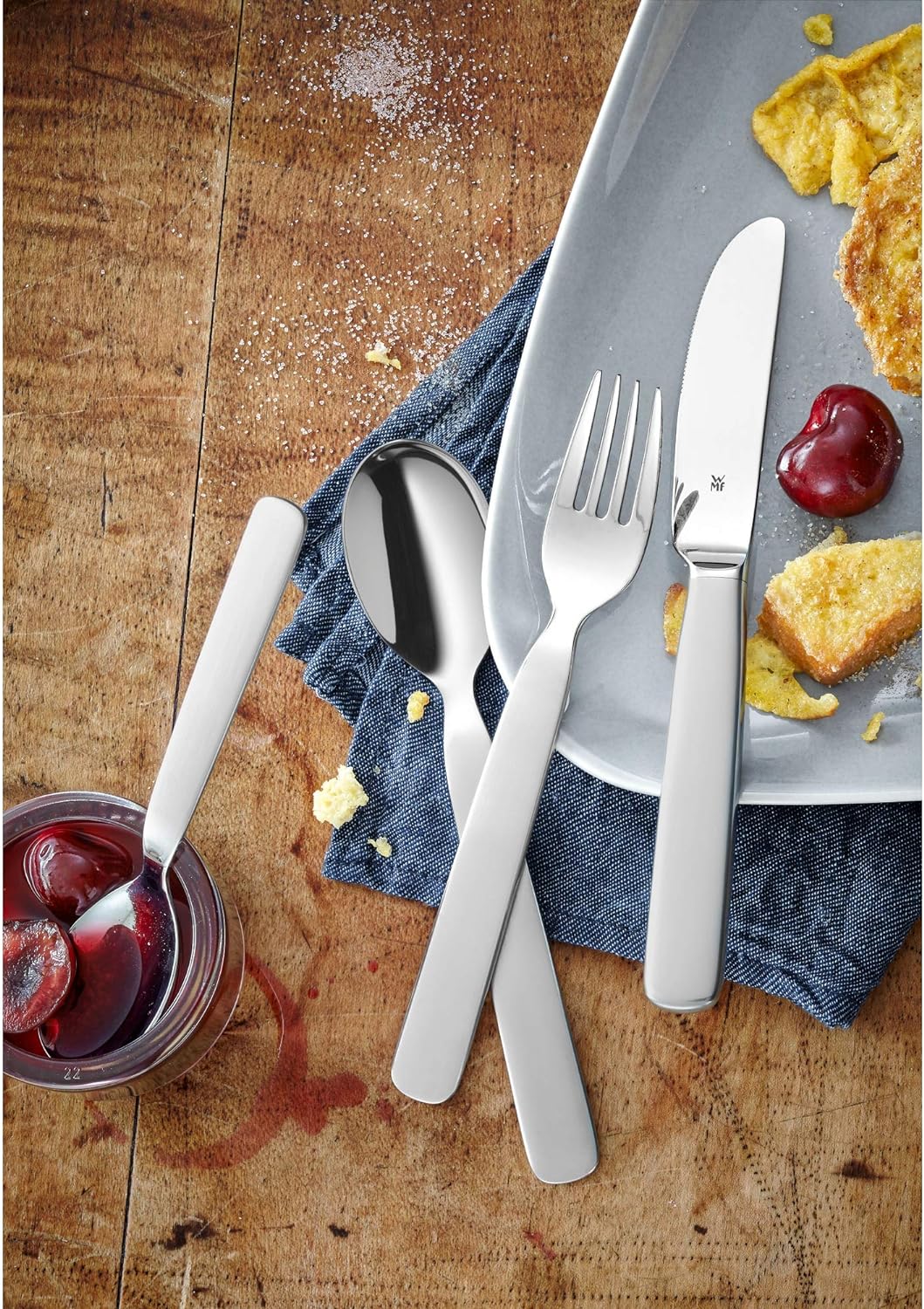 WMF First Lyric Kinderbesteck Set 4-teilig, Kinderbesteck Edelstahl, Besteck Kinder ab 3 Jahre, Crom