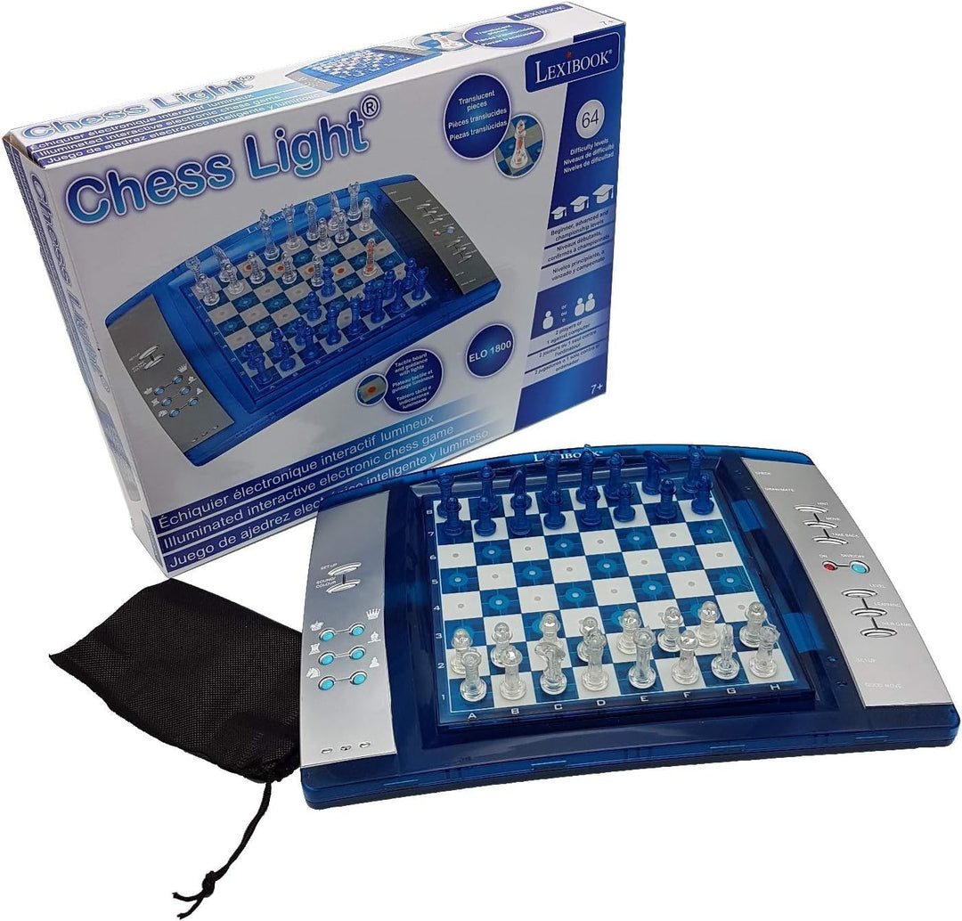 Lexibook 12 LCG3000 ChessLight, Elektronisches Schachspiel mit Berührungstastatur und Licht-und Soun