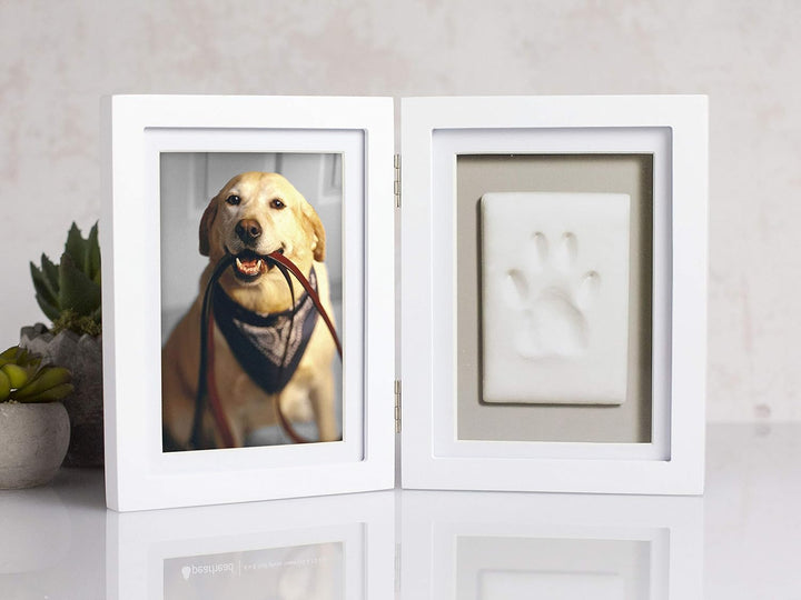 Pearhead Pet Pawprints Desk Picture Frame and Imprint Kit, No Mess Pet Paw Print Frame, Keepsake Mem