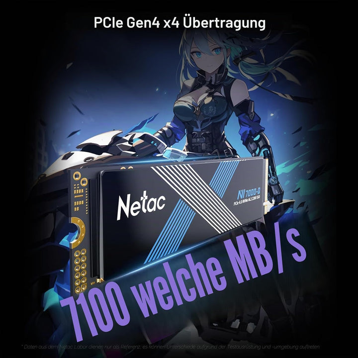 Netac NV7000-Q 1TB PCIe 4.0 Nvme SSD 1TB Internes Solid-State-Laufwerk bis zu 7100MB/s für PC Gamer