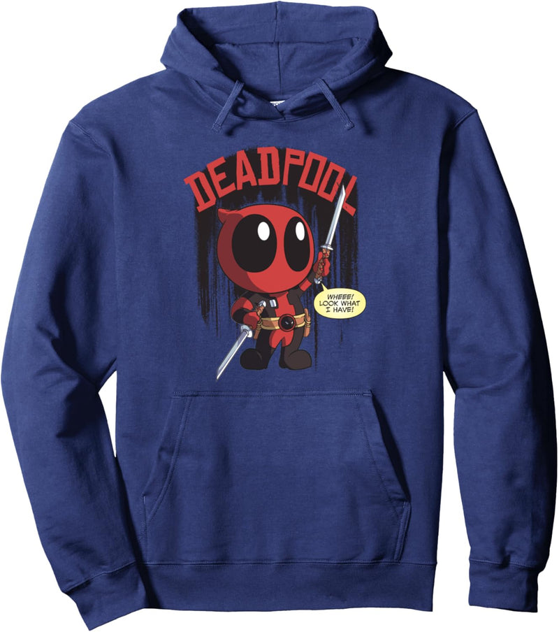 Marvel Deadpool Wheee Look What I Have Portrait Pullover Hoodie