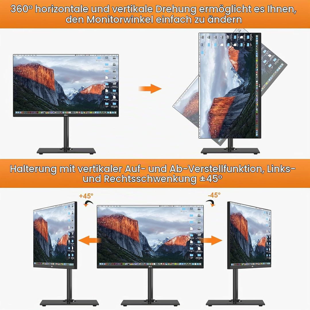 Pholiten Monitor Halterung für 13-32 Zoll Bildschirm mit Solider Konstruktion, Monitorständer mit Ge