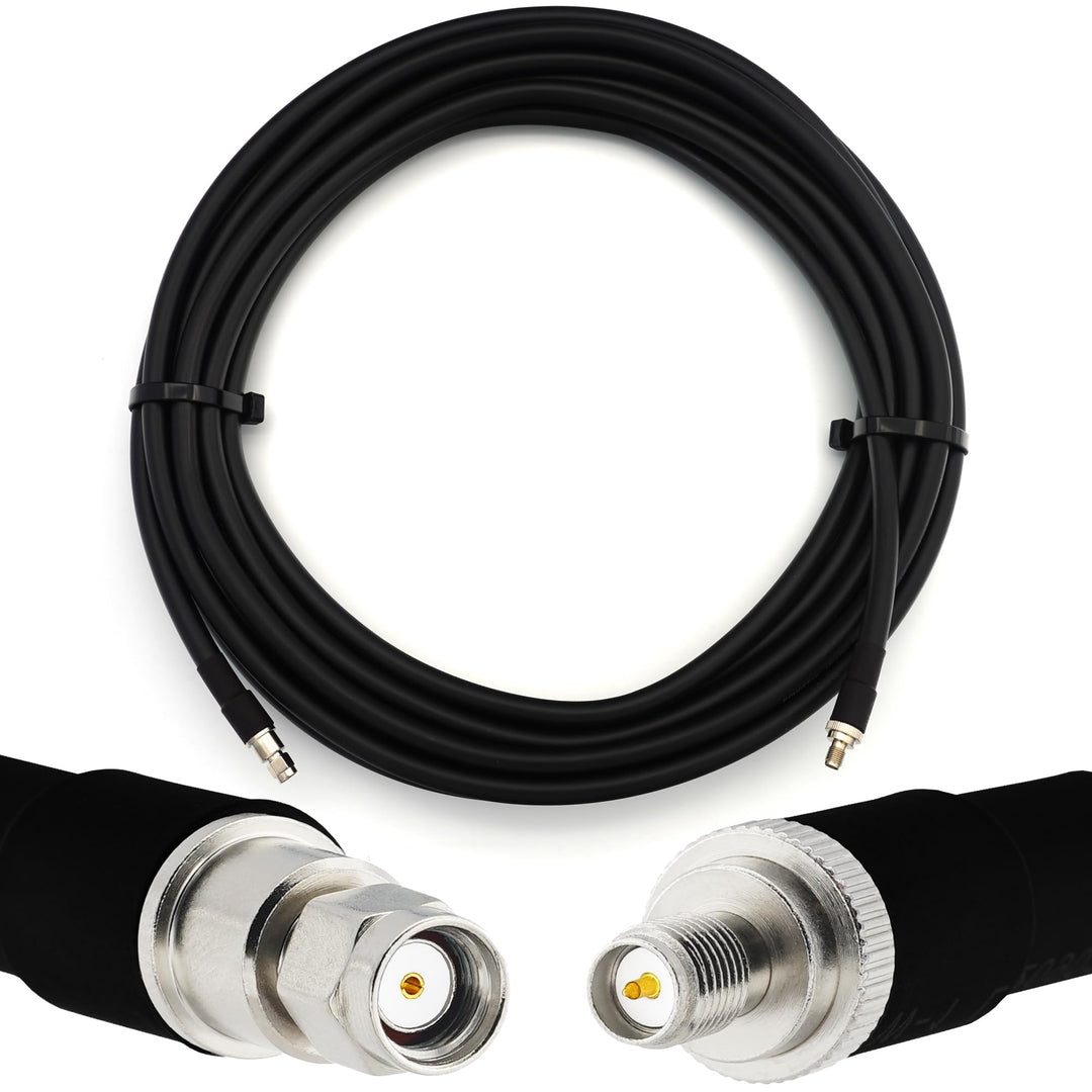 12m RP-SMA Stecker auf RP-SMA Buchse Koaxialkabel — Vollkupfer HF400 Flexibles Verlängerungskoax 50