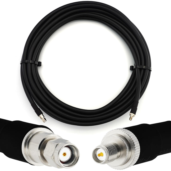 12m RP-SMA Stecker auf RP-SMA Buchse Koaxialkabel — Vollkupfer HF400 Flexibles Verlängerungskoax 50