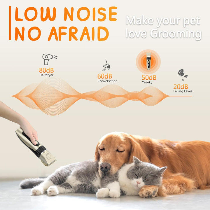 Leise Hundeschermaschine, Schermaschine Hund Katze, Profi Elektrische Tierhaarschneidemaschine, wit