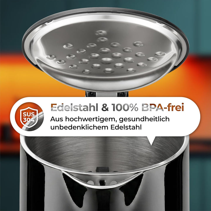 aeco AQA PRO elektrischer Wasserkocher Edelstahl Tee-Kocher Teebereiter electric kettle tea-maker bo
