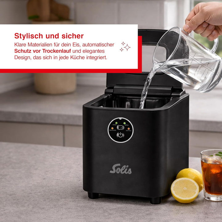 Solis Ice Cube Express Eiswürfelmaschine, 8 Eiswürfel in 8 Minuten, Ice Cube Maker mit einstellbarer