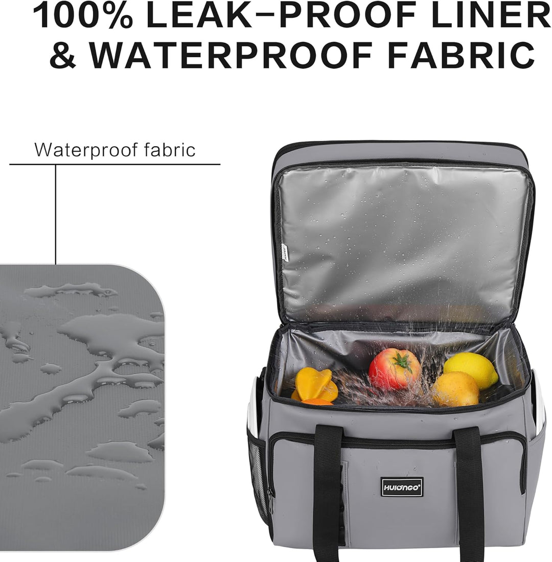 Hulongo Kühltasche Isoliert Kühltasche Wasserdicht Picknick Doppel-Thermotasche für Camping, Reisen,