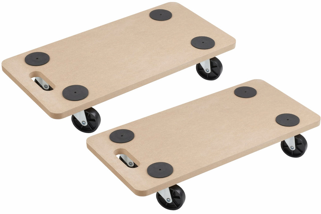 Metafranc Transportroller 590 x 290 mm – 2 Stück – 200 kg Tragkraft – MDF-Platte mit PP-Rädern – Möb