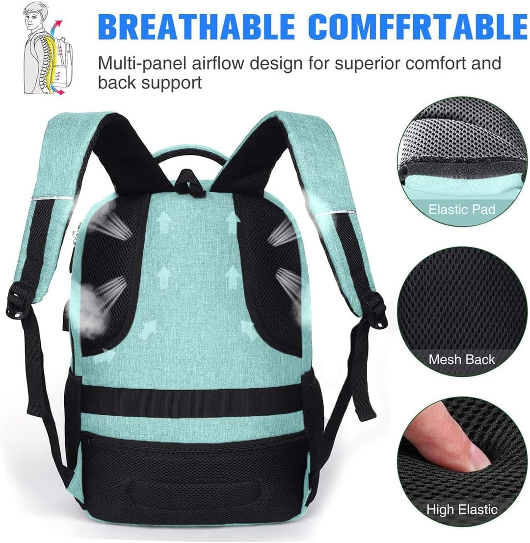 Rucksack Damen Schulrucksack Mädchen Teenager, Schule Daypacks für 15.6 Zoll Laptop Rucksack mit USB