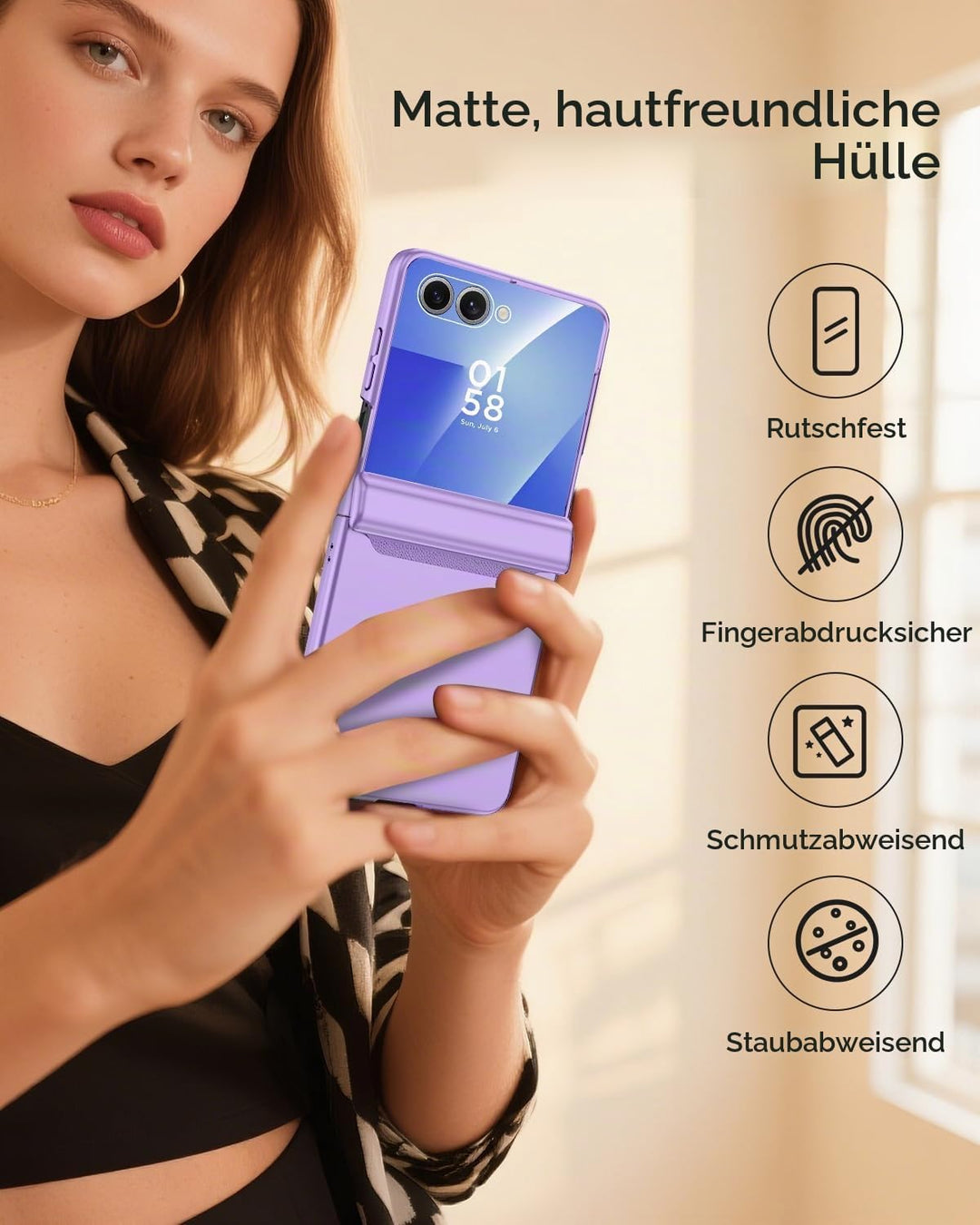 Miimall Kompatibel mit Samsung Galaxy Z Flip 7 Hülle mit Scharnierschutz Magnetischer [Externer Bild