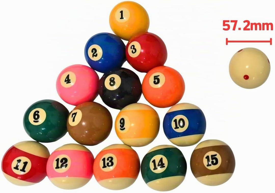 Billardkugeln Set, 16 Stück 57,2 mm Harz Billardkugel Kompletter Satz Billardtisch Zubehör für Wettk