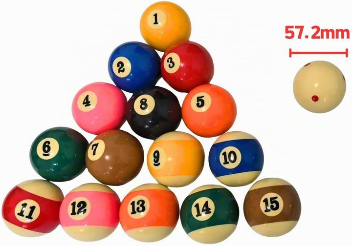 Billardkugeln Set, 16 Stück 57,2 mm Harz Billardkugel Kompletter Satz Billardtisch Zubehör für Wettk
