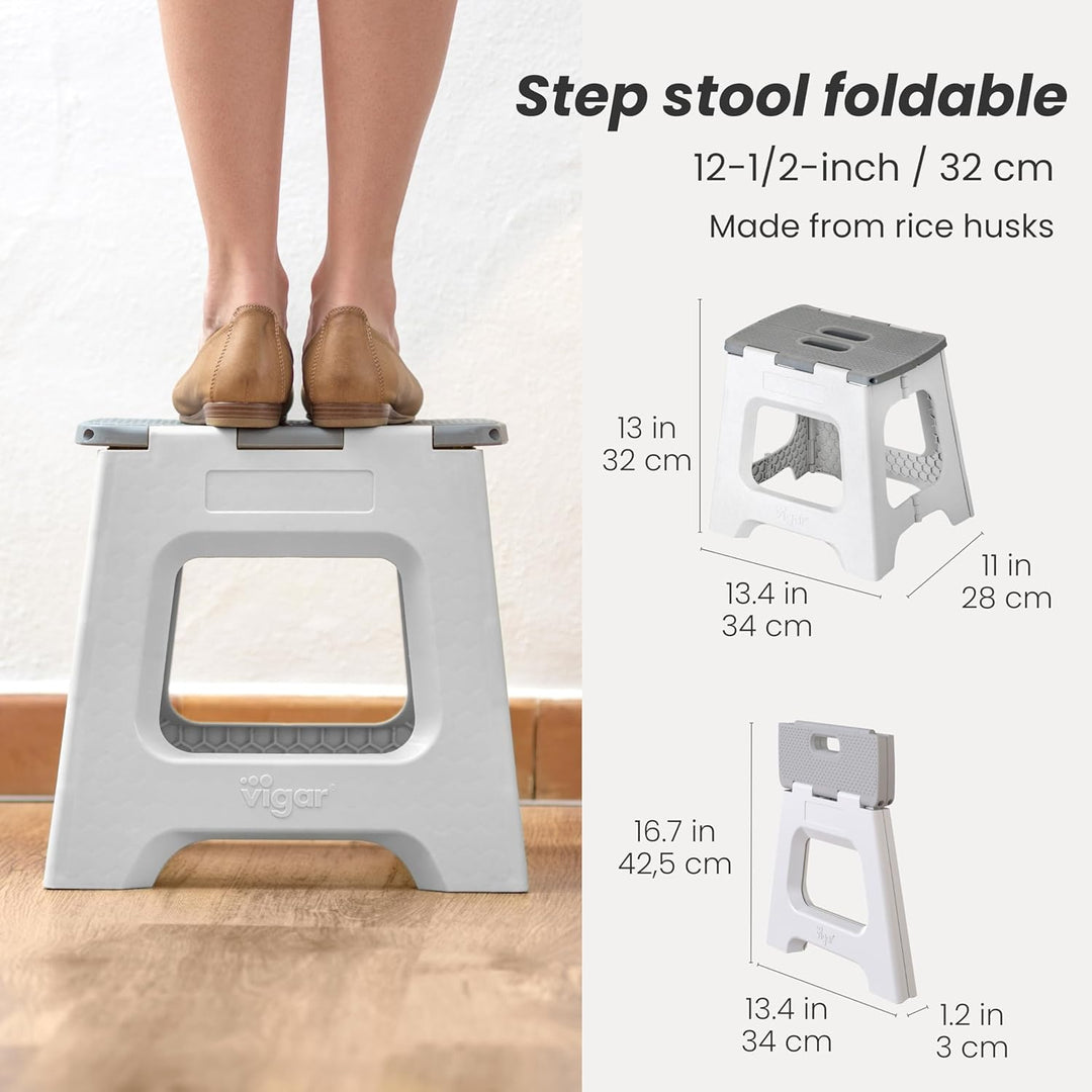 VIGAR - Zusammenklappbarer Hocker - Modell Compact Zeroline - 32 cm Höhe - 80% recycelter Kunststoff