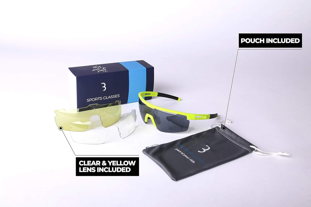 BBB Cycling Fahrradbrille Avenger | Herren und Damen Sportbrille Sonnenbrille Radsport | mit Wechsel