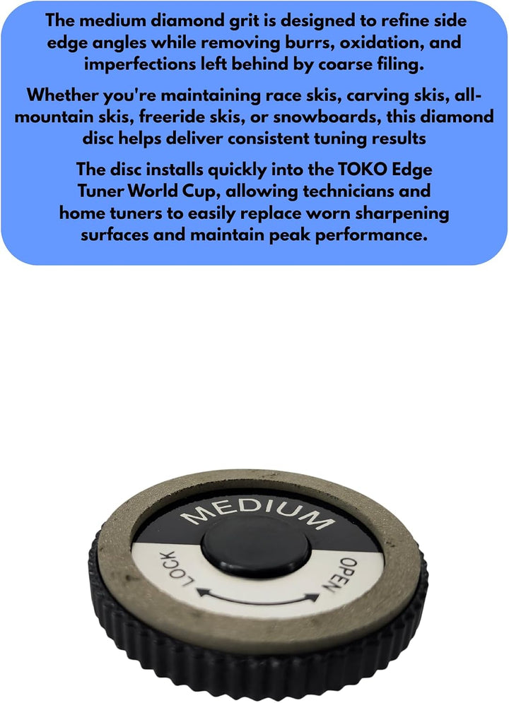 Toko Diamond Disc Schleifscheibe für Edge Tuner Worldcup, Farbe:Medium, Medium