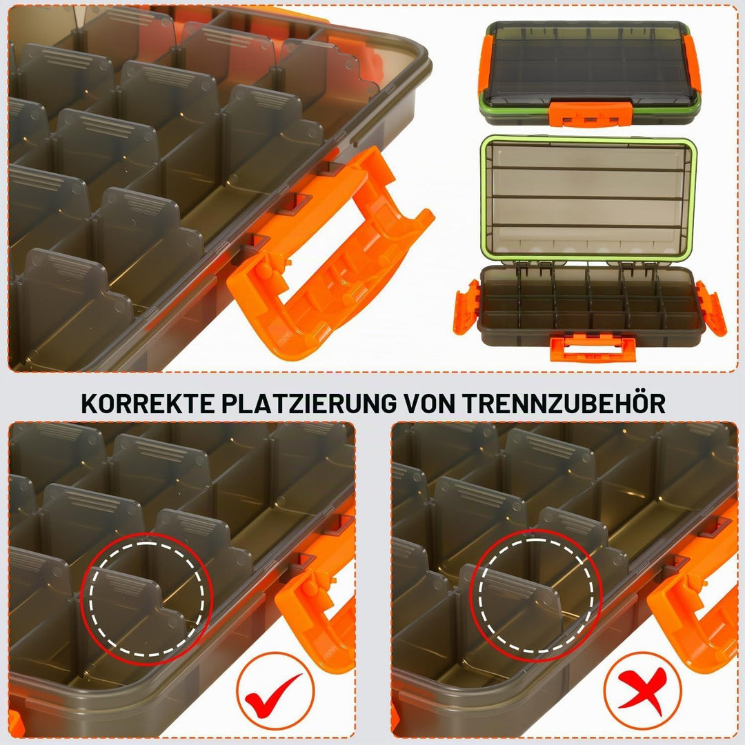Sougayilang Premium-Angelzubehör-Aufbewahrungsbox 3600/3700 – wasserdicht und rostfrei, Angelköder-O