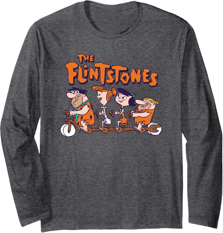 The Flintstones Fred Wilma Betty Barney on Bike Langarmshirt
