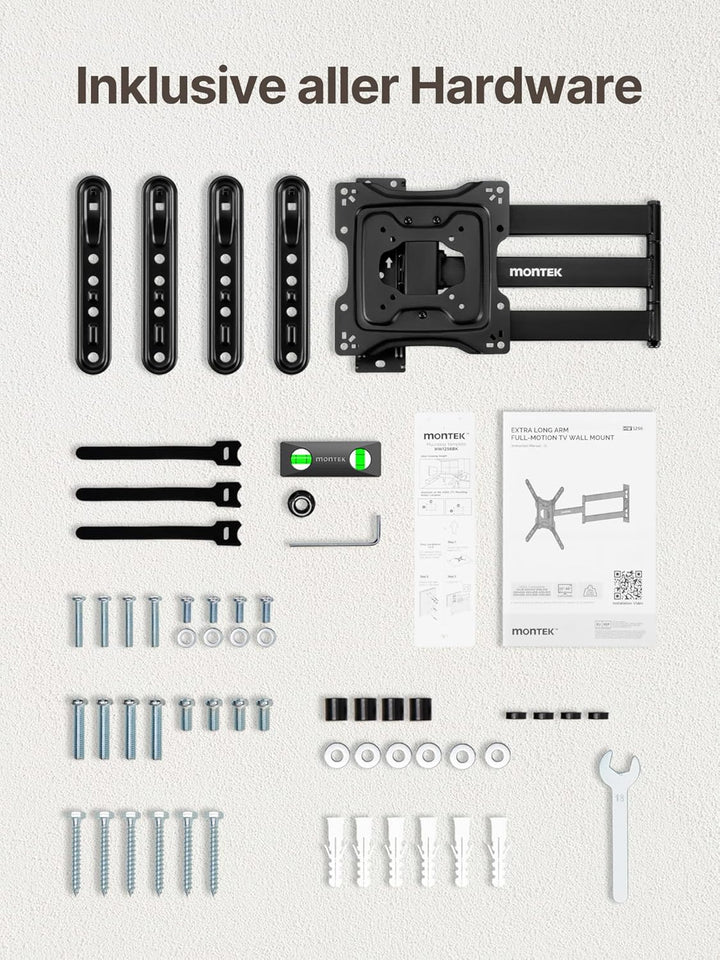 monTEK Lang Arm 728mm TV Wandhalterung Schwenkbar für 23-65 Zoll Fernseher, ausziehbare TV Halterung