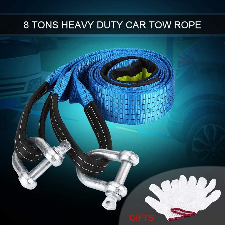 Abschleppseil Auto, Haofy 5m x 5cm Notfall Abschleppgurt, 8 Tonnen Bruchfestigkeit, mit Rutsch Hands