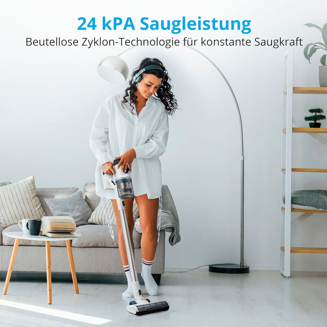 MEDION P350 W Stabstaubsauger mit Wischfunktion (kabellos, beutellos, Zyklon-Technologie, 350 Watt,