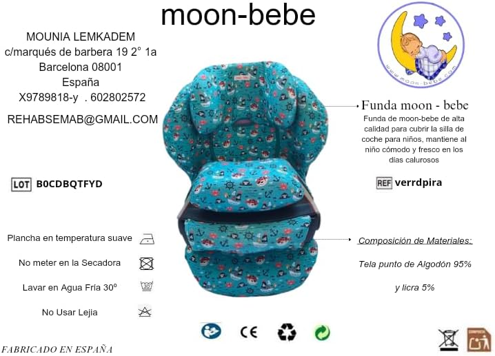 moon-bebe Bezug kompatibel mit Cybex Silver Juno 2-Fix Autositz, Grün, grün