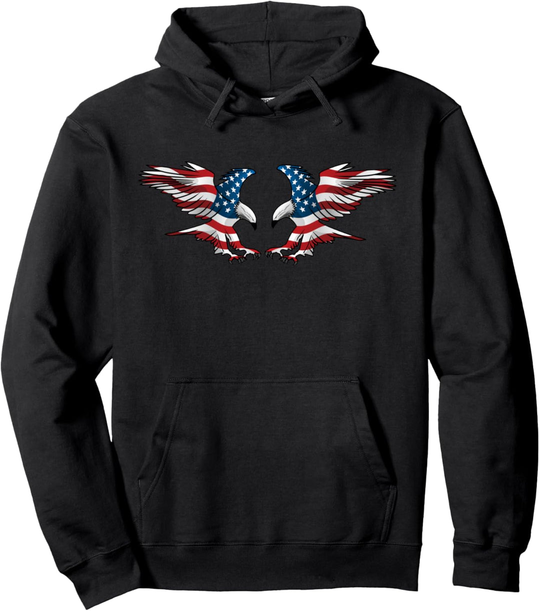Kleidung von American Eagle USA Flagge Herren Patriotisch Pullover Hoodie