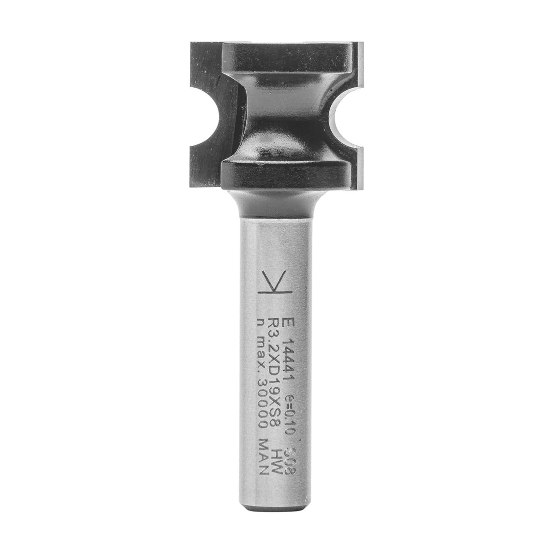 ENT 14441 Halbstabfräser HW, Schaft (S) 8 mm, Durchmesser (D) 19 mm, NL 16,5 mm, R 3,2 mm, SL 32 mm,