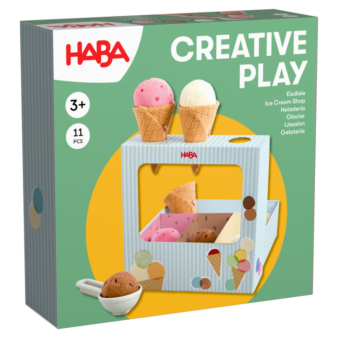 HABA Creative Play Eisdiele – Rollenspielzeug ab 3 Jahren mit magnetischen Eiskugeln – Fördert Feinm