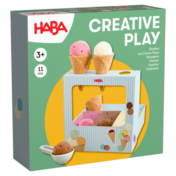 HABA Creative Play Eisdiele – Rollenspielzeug ab 3 Jahren mit magnetischen Eiskugeln – Fördert Feinm