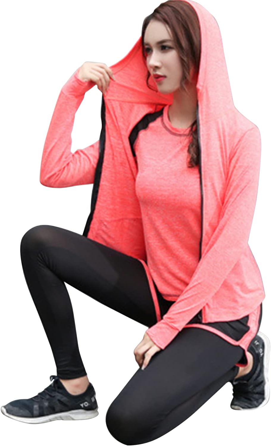 ODWTMRK Jogginganzug Damen Trainingsanzug Sets Yoga Kleidung Anzug 5er-Set Sportbekleidung Laufbekle