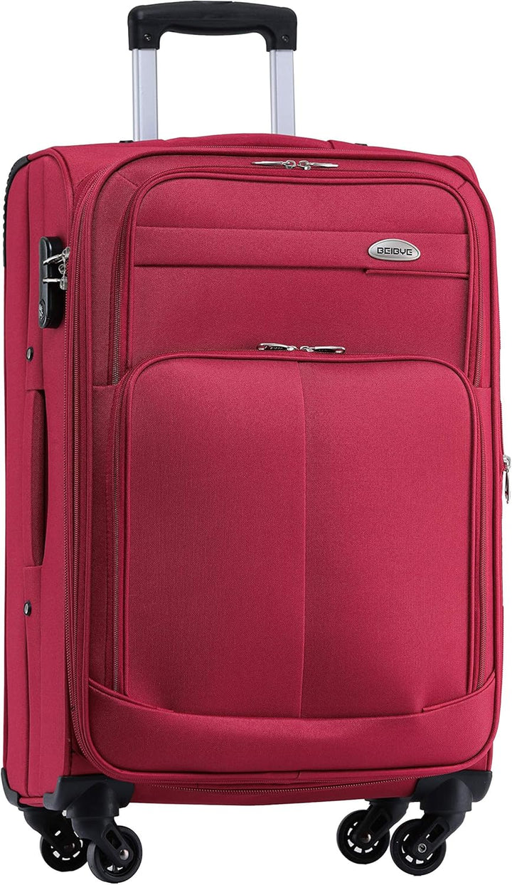 BEIBYE 4 Rollen Reisekoffer 3tlg.Stoffkoffer Handgepäck Kindergepäck Gepäck Koffer Trolley Set-XL-L-