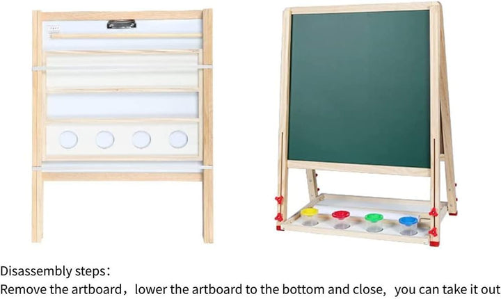 2 In 1 Kindertafel Magnetisch, Kinder Maltafel Standtafel Mit Kreide und Magnet, Höhenverstellbare W