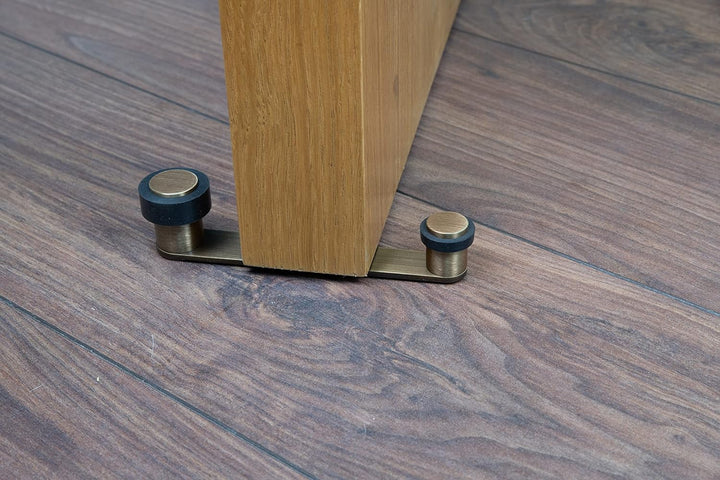 Türstopper mit drehbarem Halter | für Türstärke bis 100 mm | Messing | inkl. Schraube + Dübel | Ref.