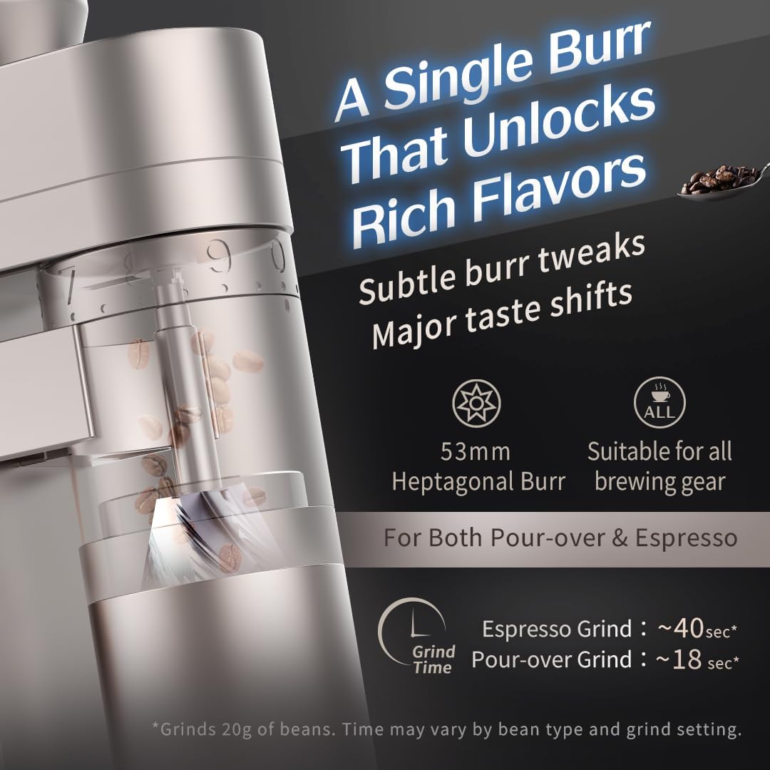 Elektrische Kaffeemühle A5 Black Für Pour-Over & Espresso – Wiederaufladbar, Kabellos, Tragbar, Für