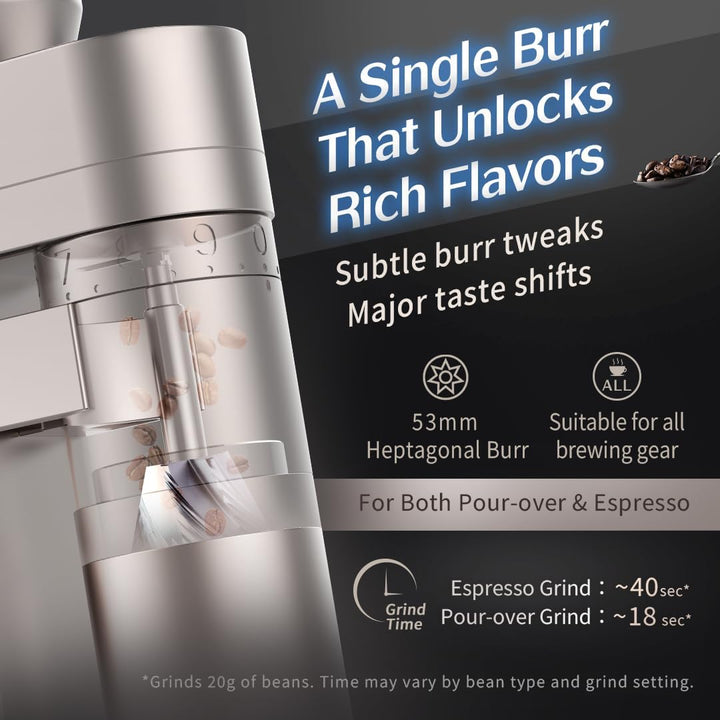 Elektrische Kaffeemühle A5 Black Für Pour-Over & Espresso – Wiederaufladbar, Kabellos, Tragbar, Für