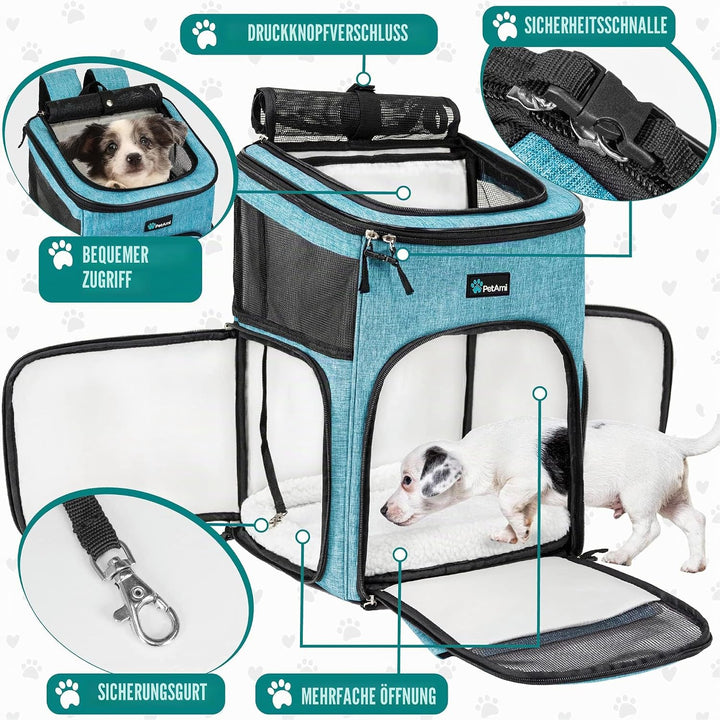 PetAmi Hunderucksack Träger, Fluggesellschaften zugelassene Katzenrucksäcke zum Tragen von kleinen,