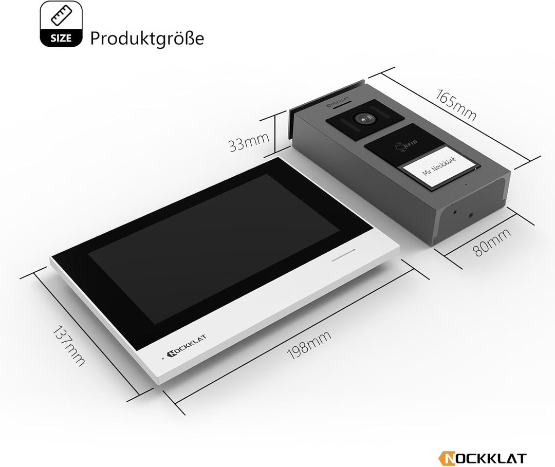 WLAN 2 draht Video-türsprechanlage mit Kamera IP65, 1080p HD, 7 Zoll Touchscreen, Entriegelung famil