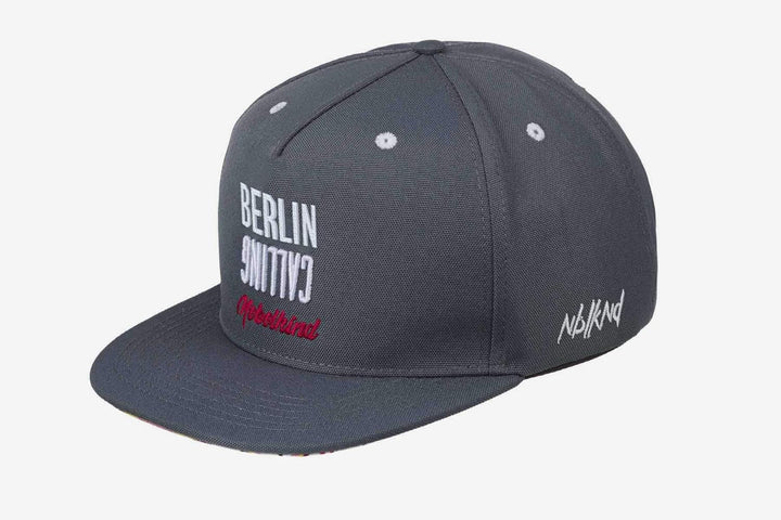 Nebelkind Snapback-Cap-Herren Damen Berlin Netzplan Grau, Einheitsgrösse onesize, Grössenverstellbar