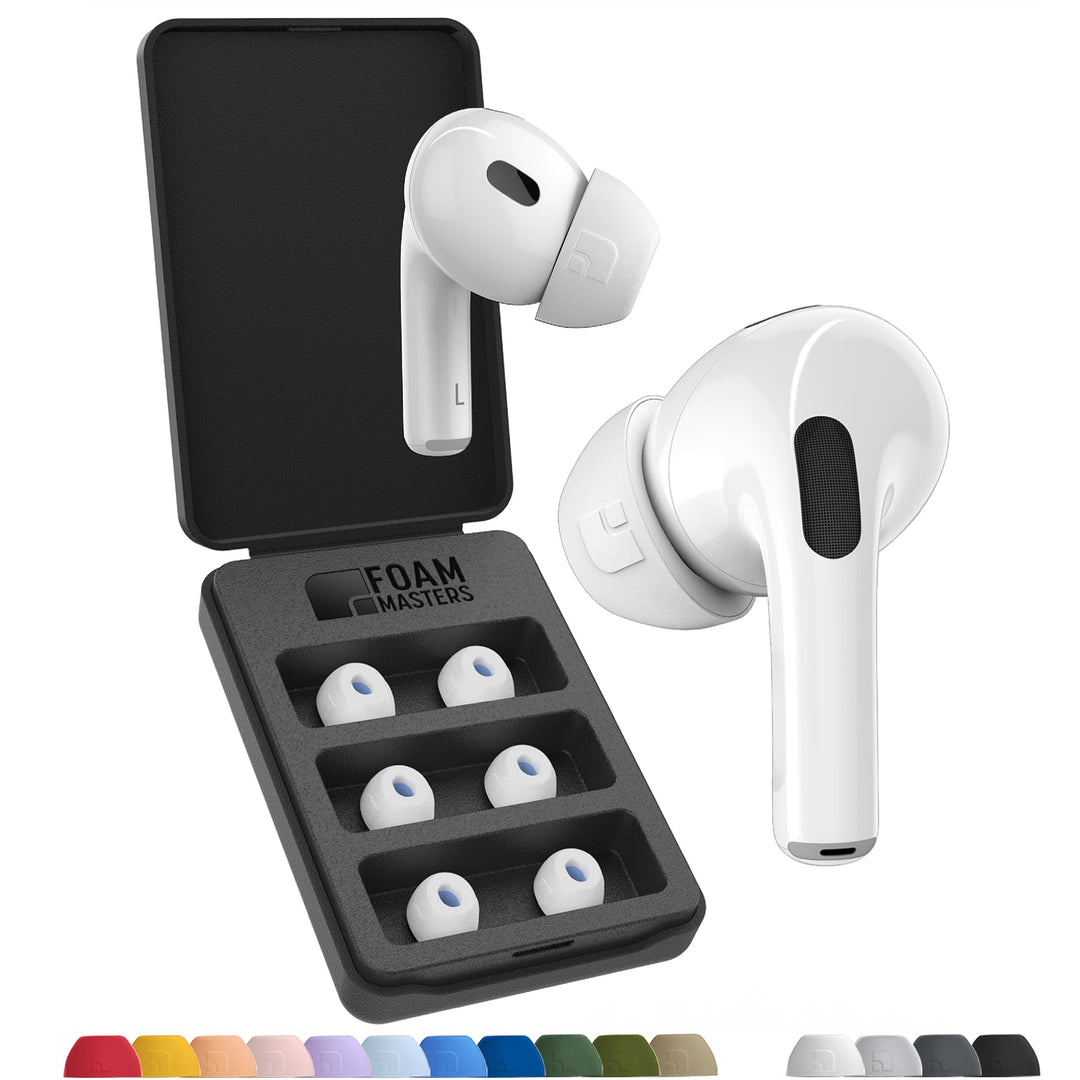 Foam Masters Ohrstöpsel aus Memory-Schaum für AirPods Pro 1. und 2. Generation, 3 Paar, 4.0, bequem,